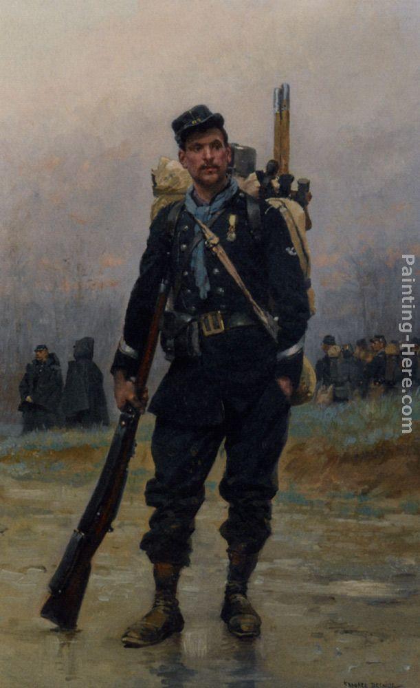 Jean Baptiste Edouard Detaille Un soldat avec son equipement